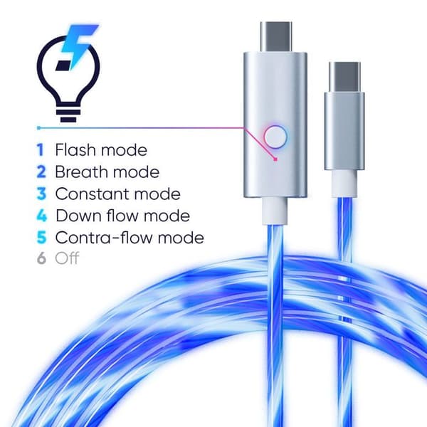 Kabel LED Typ C -c 2 Meter | Oniverse-Tillbehör-PS5 Blå