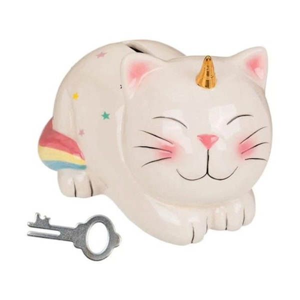 Tirelire - OOTB - Licorn Katt - Keramik - 17 x 12 cm - Mix - Barn