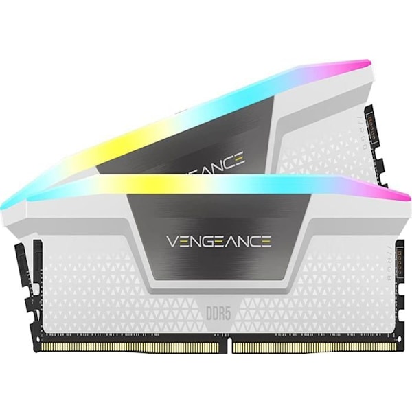 Corsair Vengeance RGB DDR5 32 GB (2 x 16 GB) 6400 MHz CL36 - Vit - Dual Channel Kit 2 RGB DDR5 RAM PC5-51200 - CMH32G