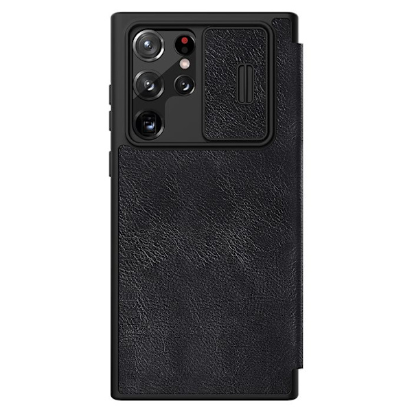 Coque för Samsung Galaxy S22 Ultra 5G - Nillkin QIN Läder Pro Fodral - Svart svart