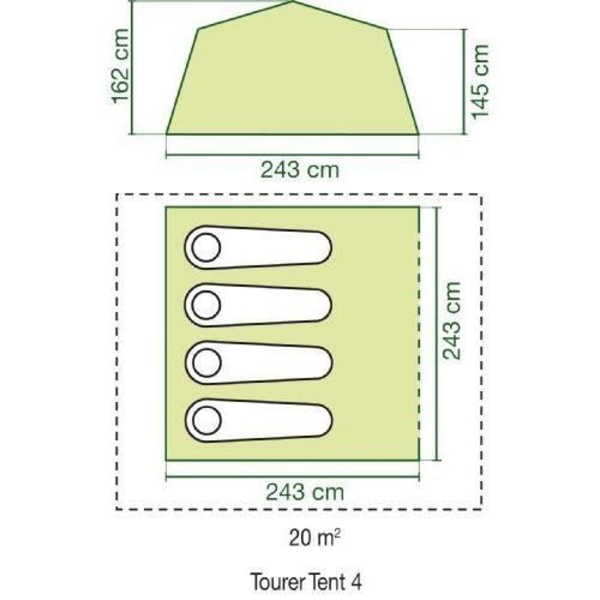 Coleman Instant Tourer 4-mannatält Grön/Grå