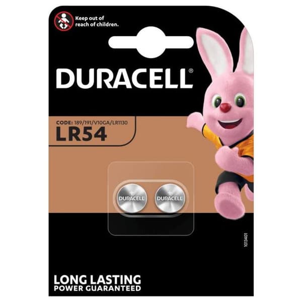 Alkalisk knappcell - DURACELL - LR54 - 1.5V - Förpackning med 2 - För räknare