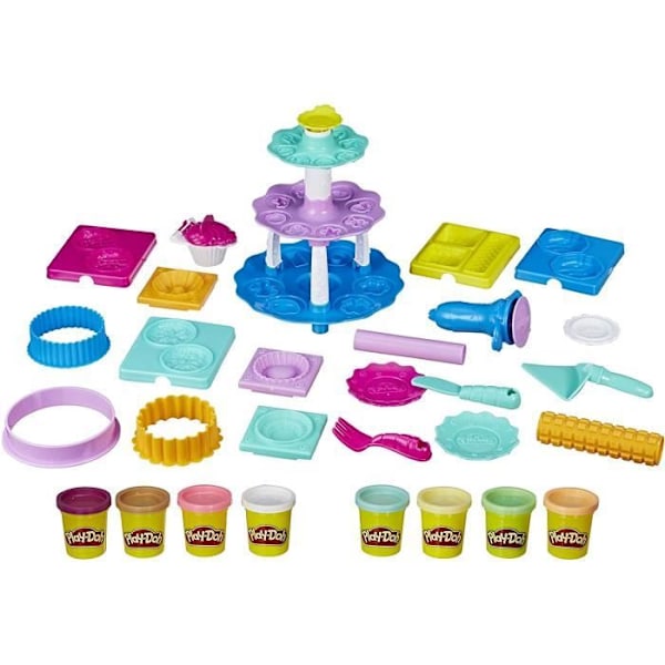 Play-Doh Patisseries en Folie Modeling Dough Set - E2387EU5 - 8 färger och olika verktyg Flerfärgad