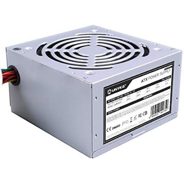 ATX-strömförsörjning - UNYKACH - 500W - Silver - 230V - 50-60Hz - 28A Silver