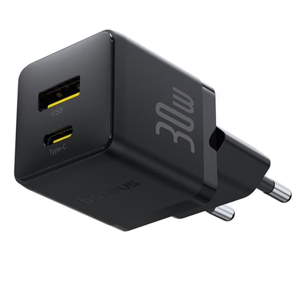 USB-laddare - BASEUS - Palm - 30W - Type-C - Överhettningsskydd - 1m Svart