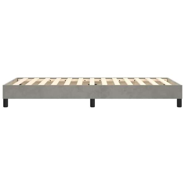 vidaXL Sängram med lameller ljusgrå 90x200 cm sammet 3120748 ljusgrått