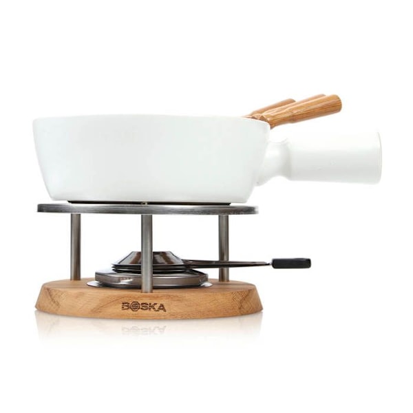 BOSKA Bianco Fondue Set - 1L Caquelon - Brännare - Gafflar ingår