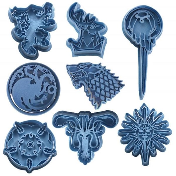 Urtagsform - Cuticuter - Game of Thrones - Set med 8 - Blå - 16 x 14 x 1,5 cm Blå