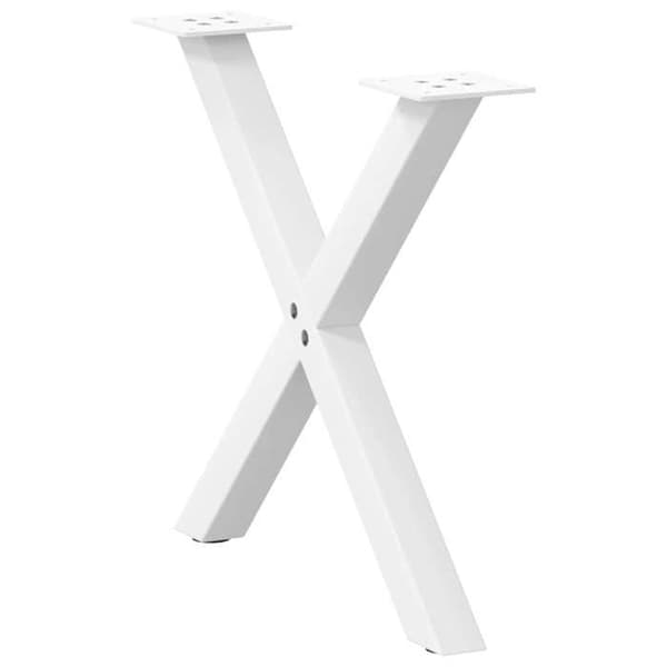 vidaXL X-formade soffbordsben, 2 delar, vit, 50 x (42-43) cm, stål 4012897