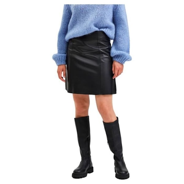 SELECTED Mini Läderkjol - Svart - Mellanstor - A-linjeform Svart 34