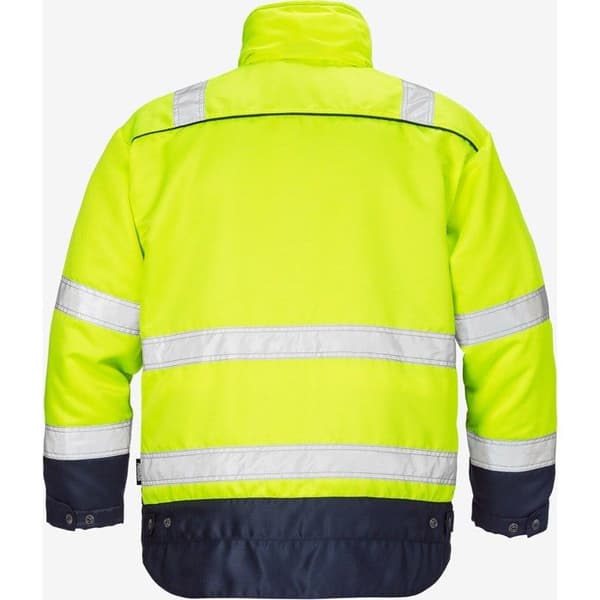 Arbetsjacka hög synlighet Fristads Klass 3 444 PP gul hög synlighet/marinblå XL