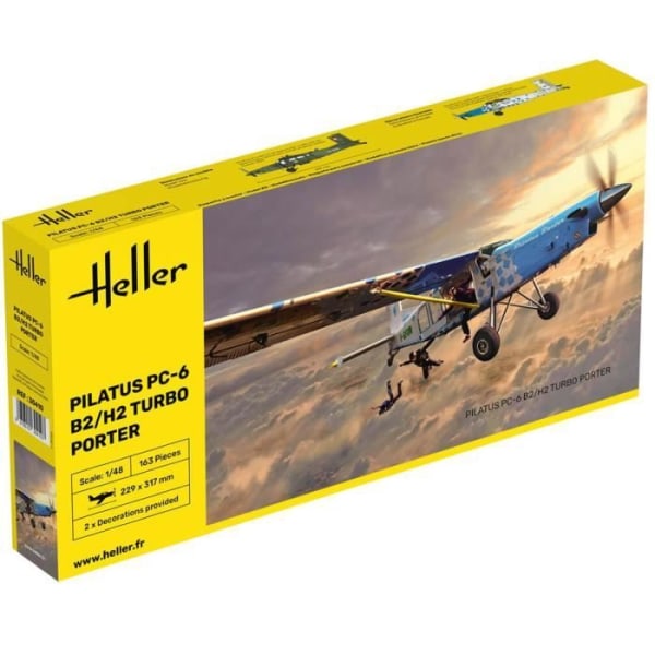 Flygplansmodell - HELLER - PILATUS PC-6 B2/H2 Turbo Porter - 15 år - Blandat - Plast