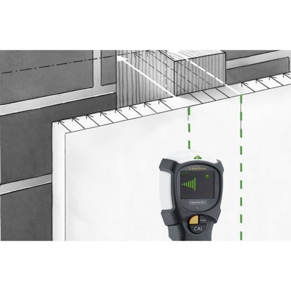 Laserliner MultiScanner Plus väggskanner 080.967A Detektionsdjup (max.) 120 mm lämplig för järnmetall,