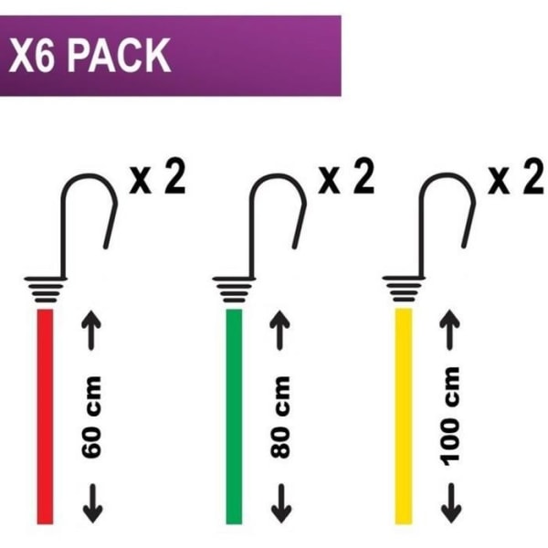 Master Lock Twin Wire 3040EURDAT 6-delad Bungee Cord Set Grön