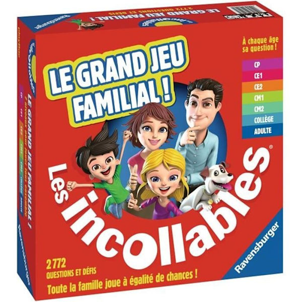 Les Incollables Quiz Game Det stora familjespelet Ravensburger - 7 svårighetsgrader - Från 6 år Röd