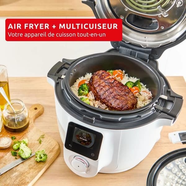 Moulinex Cookeo Infinity, Luftfritös + tryckkokare, Utan blandningsblad, 16 program VIT