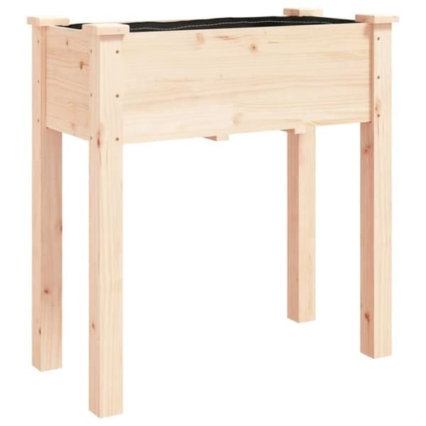 vidaXL Planteringskruka med foder 71x37x76 cm Massivt granträ 364230