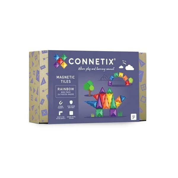 CONNETIX Byggplattor Magnetiska Regnbåge Mini Paket, 24 Bitar Regnbåge
