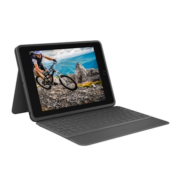 LOGITECH - Tangentbord och fodral - Robust Folio för Apple 10,2-tums iPad 7:e, 7:e, 8:e och 9:e generationen - Svart