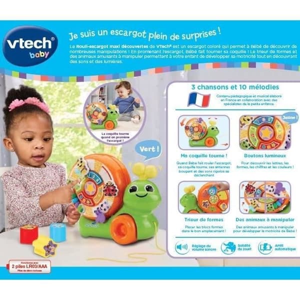 VTECH ROULI-ESCARGOT MAXI UPPTÄCKTER Grön