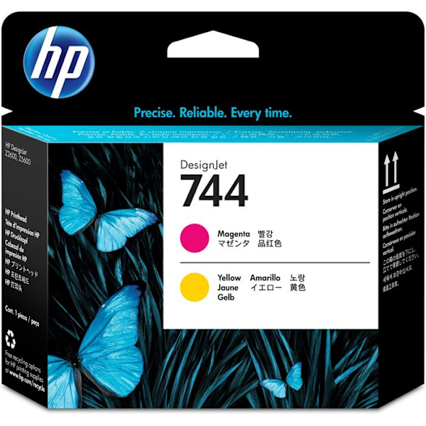 HP 744 skrivhuvud - gul, magenta - för DesignJet Z2600 PostScript, Z5600 PostScript
