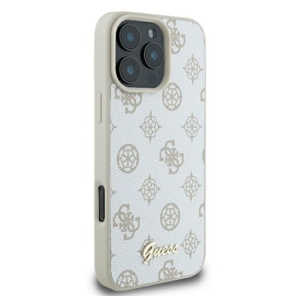 Coque för iPhone 16 Pro - Guess Peony Script MagSafe (GUHMP16LPGPGPYSH) - Vit