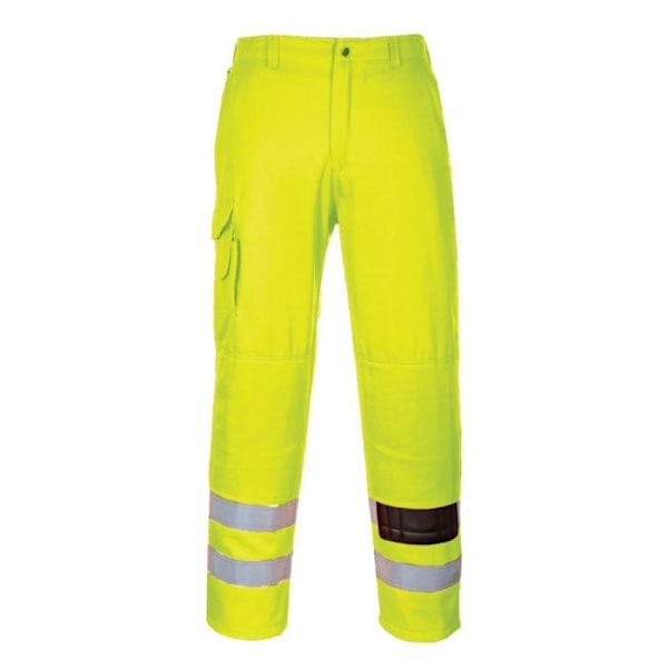 Portwest Combat Polycotton Knee High Visibility Byxor - Gul Gul M