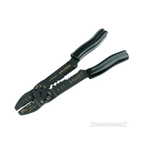 Krymptång - SILVERLINE - Härdat stål - Ergonomiska handtag - Förisolerade terminaler