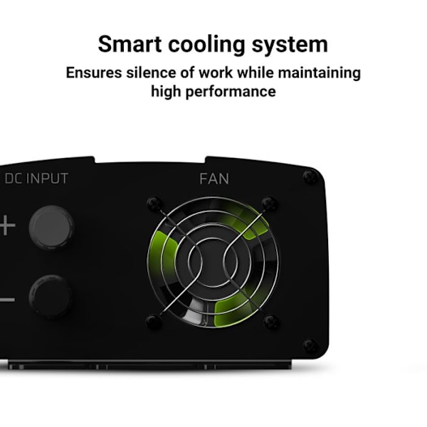 Växelriktare - Green Cell - 1000W/2000W - Ren sinus - DC 12V till AC 230V - Idealisk för camping