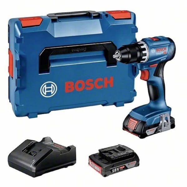 Bosch Professional GSR 18V-45 sladdlös borrskruvmejsel 06019K3203 18 V 2,0 Ah Li-Ion + 2 batterier, + laddare, + mal