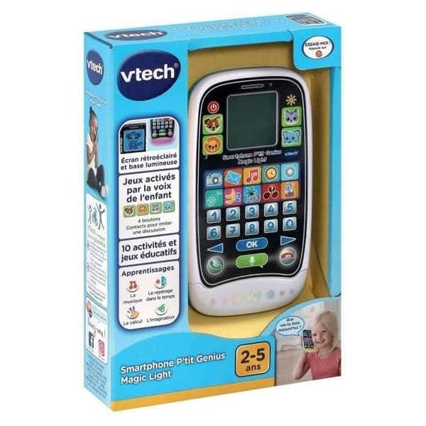 VTECH SMARTPHONE P'TIT GENIUS MAGISK LJUS Svart, Rosa