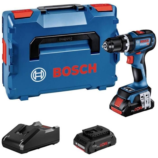 18V GSB 18V-90 C borrhammare + 2 Procore 4Ah batterier + laddare i L-BOXX box - BOSCH - 06019K6105