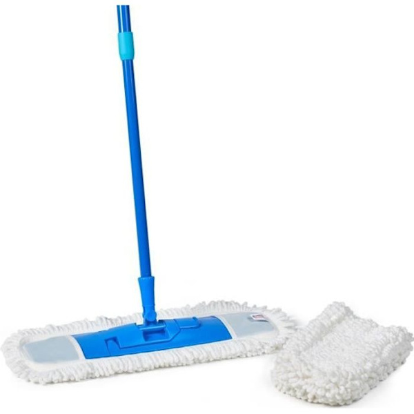 SPONTEX Extra Flat Mopp + 1 Refill - Dammtvätt Blå
