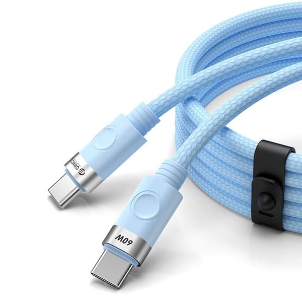 USB-C-kabel - ORICO - CDX - Power Delivery 60W (PD 3.0) - 1 m - Blå nylonfläta