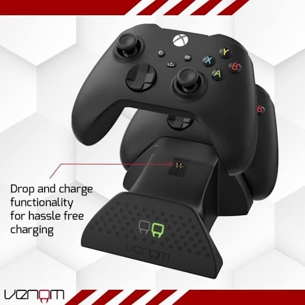 Dual Dock Laddningsstation för XBOX Series Controllers - VENOM - VS2881 - Svart Svart