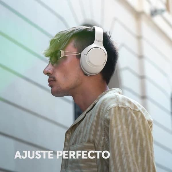 Vieta Pro Calm 2 — Hybrid Bluetooth-hörlurar med ANC, USB-C, 60h, mikrofon, Dual Pairing Vit