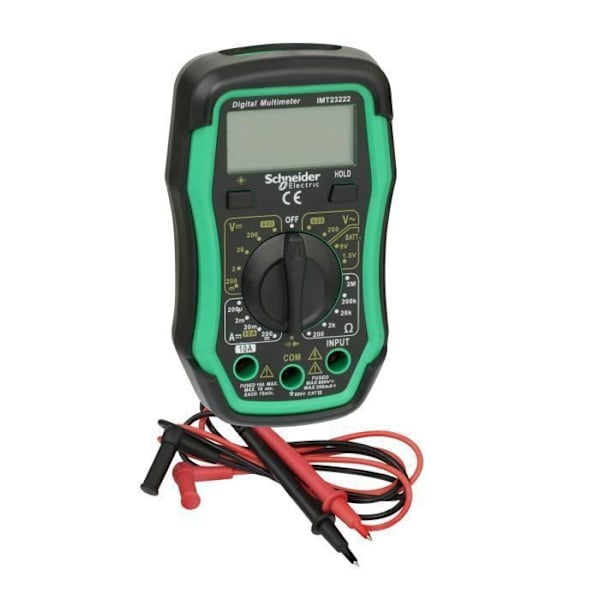 DIGITAL MULTIMETER CAT III 600V. SPÄNNINGS-, STRÖM-, RESISTANS-, DIOD-, KONTINUITETSMÄTNING, BATTERINIVÅ OCH TEMPERATURE.