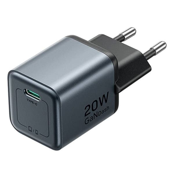 Laddare - Vention Väggadapter USB-C GaN 20 W + USB-C-kabel 1 m (grå)