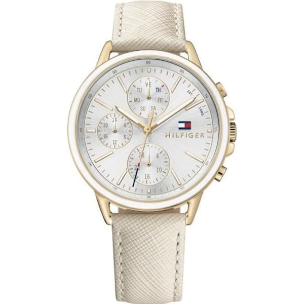 Damklocka - Tommy Hilfiger - 1781790 - Krämfärgat läder - Rostfritt stål - Silver Pengar