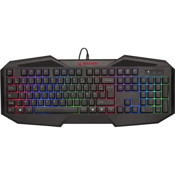 Subsonic Raiden - Paket med 5-i-1 speltillbehör för PC: QWERTY-tangentbord - Mus - Matta - Hörlurar och ställ för hörlurar
