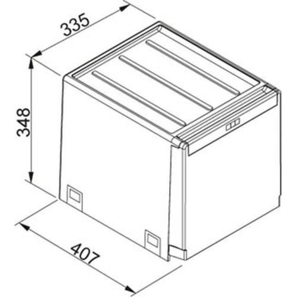 Franke Cube 40, 28 L, rektangulär, svart, 355 mm, 407 mm, 348 mm