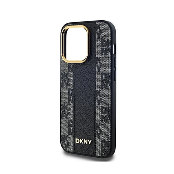 DKNY Cuir à damier Mono Pattern MagSafe - Fodral för iPhone 13 Pro Max (Svart)