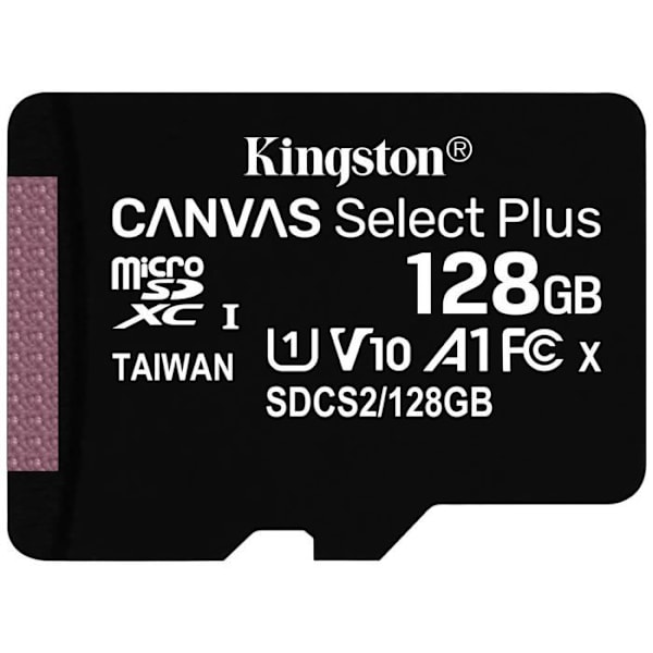 Kingston Technology Canvas Select Plus flashminne 128 GB MicroSDXC Class 10 UHS-I (128 GB MICROSDXC CANVAS SELECT - 128 GB, mikro