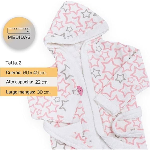 Barnrok - TI-TIN - Stjärnmönster - Mjuk - Absorberande - 1 till 2 år Rosa