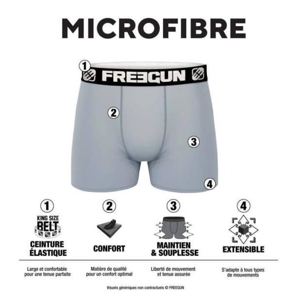 FREEGUN överraskningspaket med herrboxers, herrtrosor, design och färg vald slumpmässigt (Pack of 3) - Svart, Flerfärgad, XXL