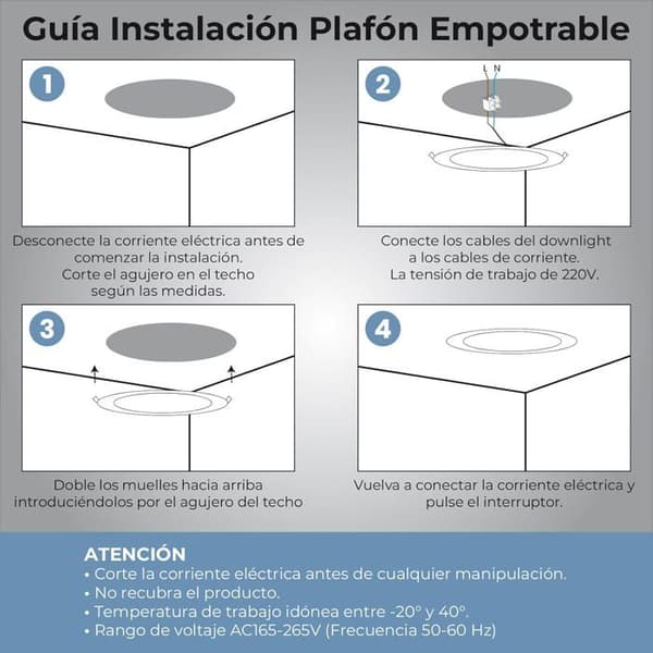 Inbyggd LED-panel LED ATOMANT 18W 220mm Kallvit 1650 Lumen