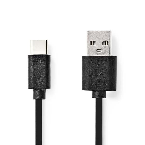 USB-kabel - NEDIS - CCGL60600BK30 - USB-A hane - USB-C hane - 3,00 m Svart