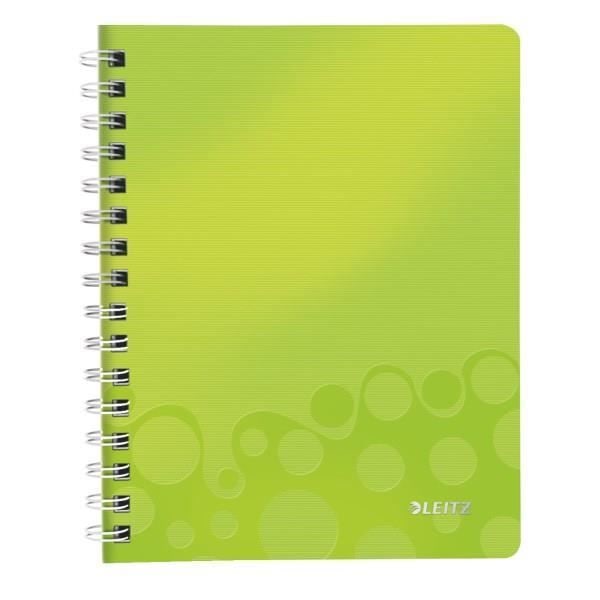 Cahier A5 - LEITZ - WOW - 160 sidor - PP-täckning Grön metalliserad - Små rutor 5x5 Metallic grön