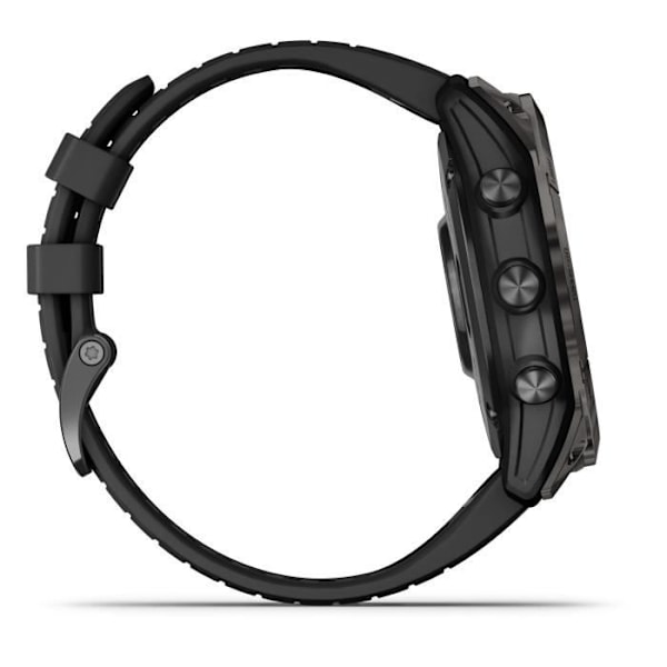 GARMIN - Fenix 7X Pro Solar Edition - Högpresterande smartklocka - Stål, Grå med svart rem
