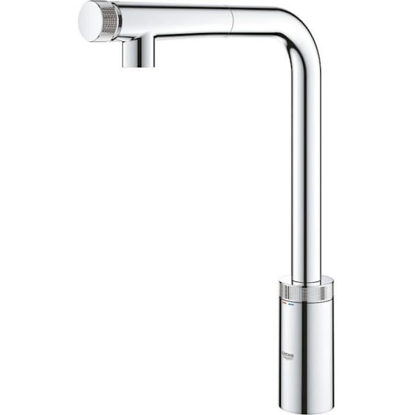 GROHE Minta SmartControl diskblandare 31613000 - Utdragbar spray - 140° vridbar rörpip - Justerbart flöde - Krom Grå